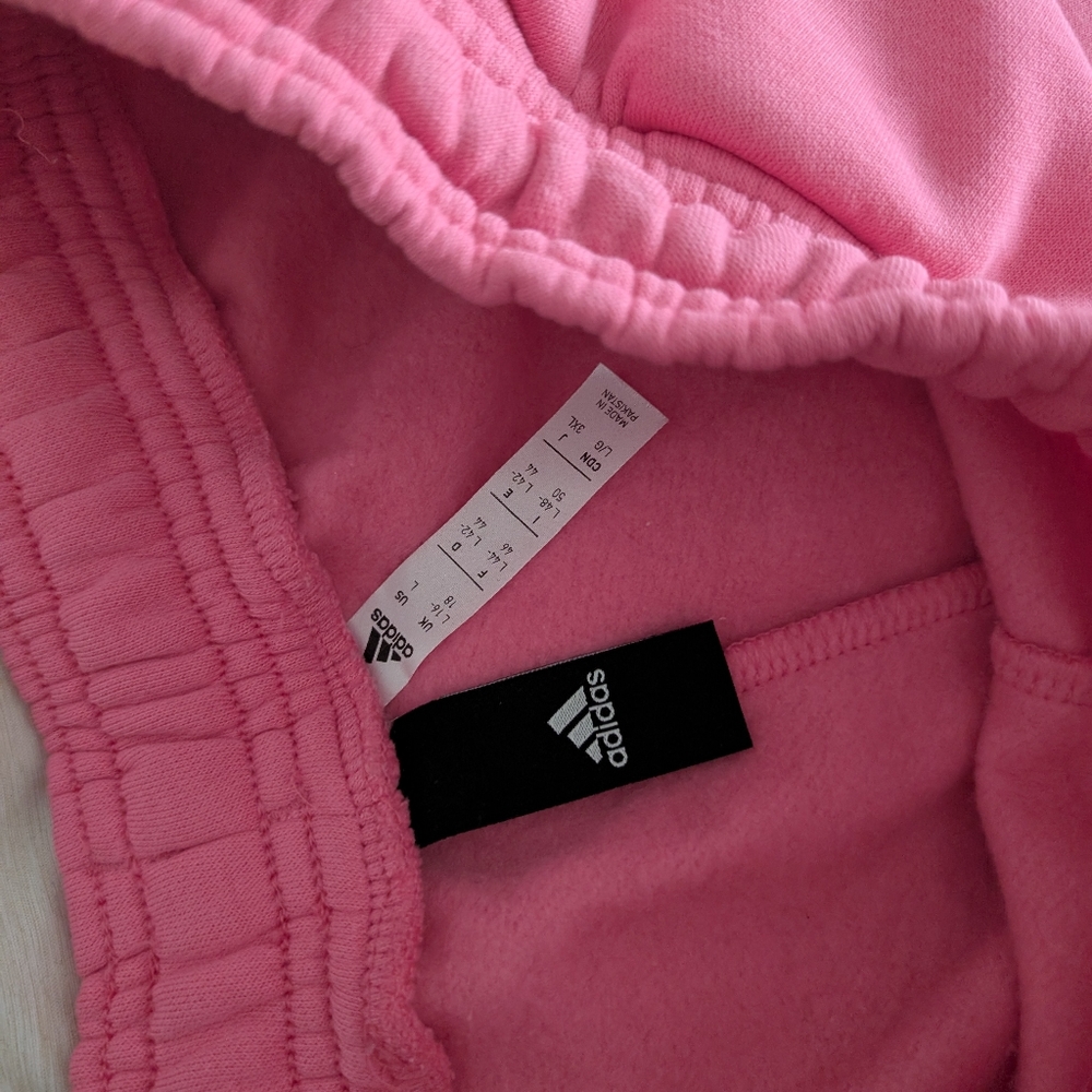 Adidas originals all szn fleece wide leg high waist pink sweats scuba large - Picture 6 of 10